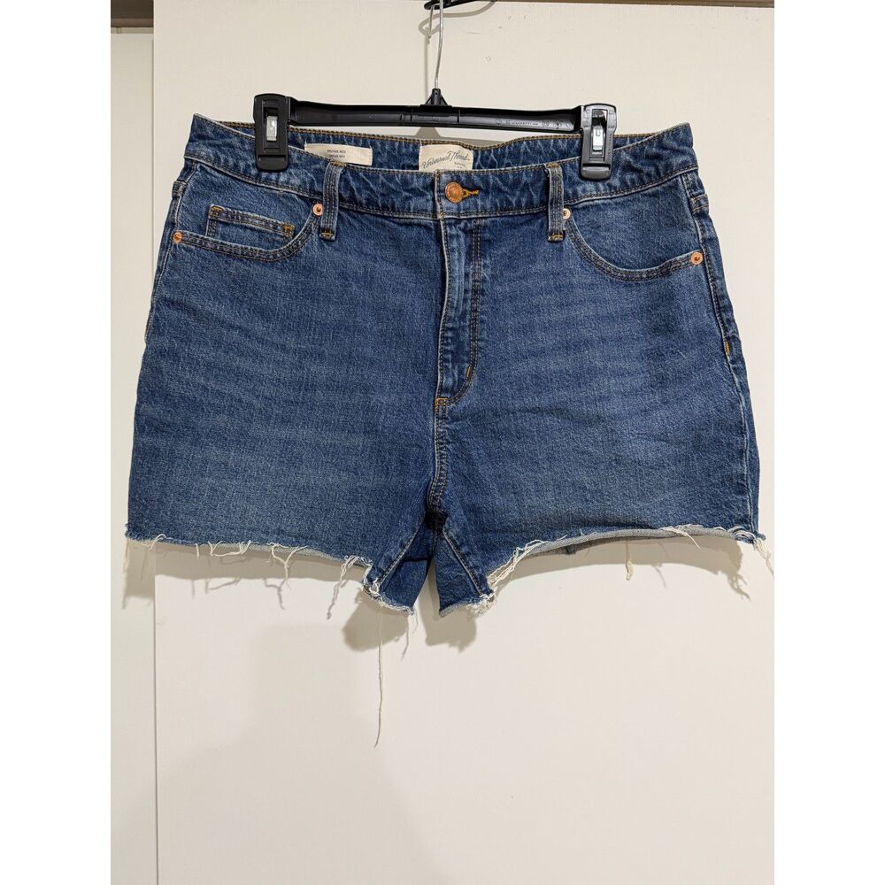 Universal Thread High Rise Midi Cutoff Blue Denim Jean Shorts Size 12